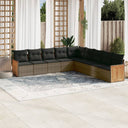 vidaXL 9-delige Loungeset met kussens poly rattan zwart