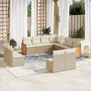vidaXL 11-Piece Lounge Set with Cushions Poly Rattan Black