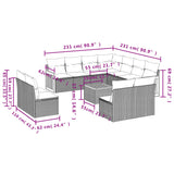 vidaXL 11-Piece Lounge Set with Cushions Poly Rattan Black