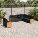 vidaXL 9-piece Lounge Set with Cushions Poly Rattan Black