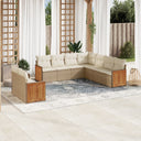 vidaXL 9-piece Lounge Set with Cushions Poly Rattan Black