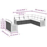 vidaXL 9-piece Lounge Set with Cushions Poly Rattan Black