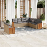 vidaXL 9-piece Lounge Set with Cushions Poly Rattan Black