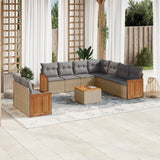 vidaXL 9-piece Lounge Set with Cushions Poly Rattan Black