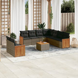 vidaXL 9-piece Lounge Set with Cushions Poly Rattan Black