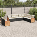 vidaXL 10-piece Lounge Set with Cushions Poly Rattan Black