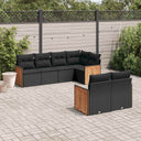 vidaXL 7-Piece Lounge Set with Cushions Poly Rattan Black