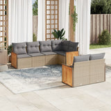 vidaXL 7-Piece Lounge Set with Cushions Poly Rattan Black