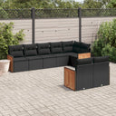 vidaXL 8-delige Loungeset met kussens poly rattan zwart