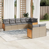 vidaXL 8-delige Loungeset met kussens poly rattan zwart