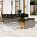 vidaXL 8-delige Loungeset met kussens poly rattan zwart