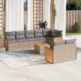 vidaXL 8-delige Loungeset met kussens poly rattan zwart