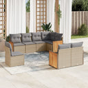 vidaXL 8-delige Loungeset met kussens poly rattan zwart