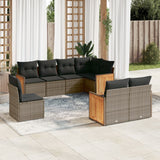 vidaXL 8-delige Loungeset met kussens poly rattan zwart