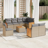 vidaXL 8-delige Loungeset met kussens poly rattan zwart
