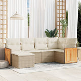 vidaXL 6-piece Lounge Set with Cushions Poly Rattan Black