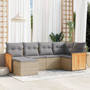 vidaXL 6-piece Lounge Set with Cushions Poly Rattan Black