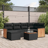 vidaXL 6-piece Lounge Set with Cushions Poly Rattan Black