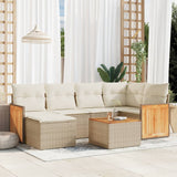 vidaXL 6-piece Lounge Set with Cushions Poly Rattan Black