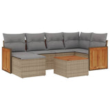 vidaXL 6-piece Lounge Set with Cushions Poly Rattan Black