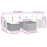 vidaXL 6-piece Lounge Set with Cushions Poly Rattan Black