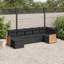 vidaXL 7-piece Lounge Set with Cushions Polyrattan Black