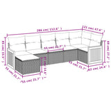 vidaXL 7-piece Lounge Set with Cushions Polyrattan Black