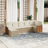 vidaXL 7-piece Lounge Set with Cushions Polyrattan Black