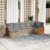 vidaXL 7-piece Lounge Set with Cushions Polyrattan Black