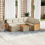 vidaXL 7-delige Loungeset met kussens poly rattan zwart