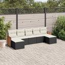 vidaXL 7-Piece Lounge Set with Cushions Poly Rattan Black