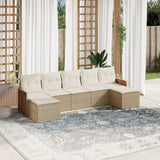 vidaXL 7-Piece Lounge Set with Cushions Poly Rattan Black