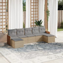 vidaXL 7-Piece Lounge Set with Cushions Poly Rattan Black
