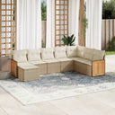 vidaXL 8-delige Loungeset met kussens poly rattan zwart