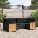 vidaXL 6-Piece Lounge Set with Cushions Poly Rattan Black