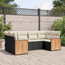 vidaXL 6-Piece Lounge Set with Cushions Poly Rattan Black