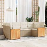 vidaXL 6-Piece Lounge Set with Cushions Poly Rattan Black