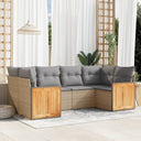 vidaXL 6-Piece Lounge Set with Cushions Poly Rattan Black