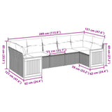 vidaXL 7-Piece Lounge Set with Cushions Poly Rattan Black