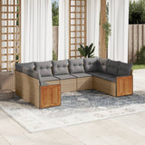 vidaXL 9-piece Lounge Set with cushions poly rattan black