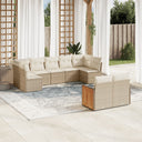 vidaXL 9-delige Loungeset met kussens poly rattan zwart