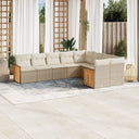 vidaXL 9-piece Lounge Set with cushions poly rattan black