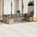 vidaXL 10-delige Loungeset met kussens poly rattan zwart