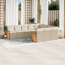 vidaXL 10-piece Lounge Set with Cushions Poly Rattan Black