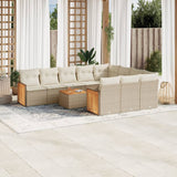 vidaXL 10-piece Lounge Set with Cushions Poly Rattan Black
