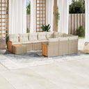 vidaXL 11-delige Loungeset met kussens poly rattan zwart