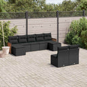 vidaXL 9-piece Poly Rattan Lounge Set with Cushions Black
