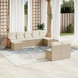 vidaXL 9-piece Poly Rattan Lounge Set with Cushions Black
