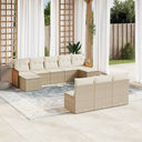 vidaXL 10-piece Lounge Set with Cushions Poly Rattan Black