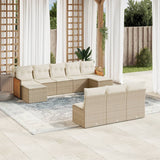 vidaXL 10-piece Lounge Set with Cushions Poly Rattan Black